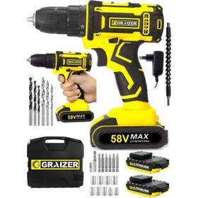 Graizer Cooper 58 V 5 Ah Darbeli SJS Çift Metal Şanzuman Şarjlı Çift Akülü Vidalama Matkap
