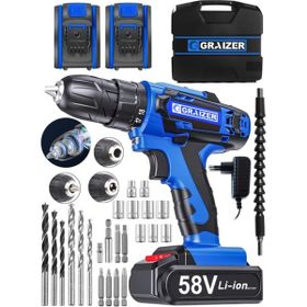 Graizer Trex 58 V 5 Ah Bakır Sargı Darbeli Çift Akülü Vidalama Metal Şanzuman Şarjlı Matkap