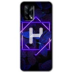 Gramaphone A54 Hd Desen Baskılı Arka Kapak Dark Neon Yaprak H Harfi Kılıf