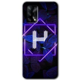 Gramaphone A54 Hd Desen Baskılı Arka Kapak Dark Neon Yaprak H Harfi Kılıf
