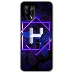 Gramaphone A54 Hd Desen Baskılı Arka Kapak Dark Neon Yaprak H Harfi Kılıf