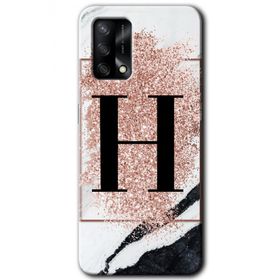 Gramaphone A54 Hd Desen Baskılı Arka Kapak Pembe Mermer Desenli H Harfi Kılıf