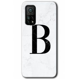 Gramaphone Mi 10T Hd Desen Baskılı Arka Kapak Beyaz Mermer Desenli B Harfi Kılıf