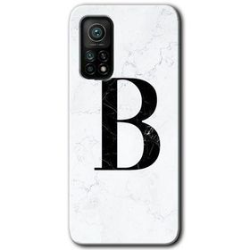 Gramaphone Mi 10T Hd Desen Baskılı Arka Kapak Beyaz Mermer Desenli B Harfi Kılıf