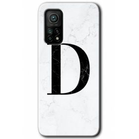 Gramaphone Mi 10T Hd Desen Baskılı Arka Kapak Beyaz Mermer Desenli D Harfi Kılıf