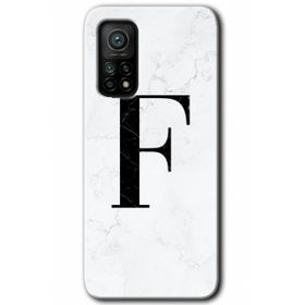 Gramaphone Mi 10T Hd Desen Baskılı Arka Kapak Beyaz Mermer Desenli F Harfi Kılıf