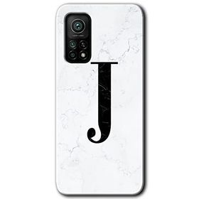 Gramaphone Mi 10T Hd Desen Baskılı Arka Kapak Beyaz Mermer Desenli J Harfi Kılıf