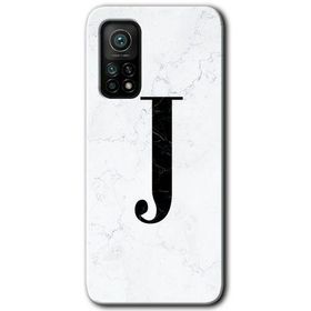 Gramaphone Mi 10T Hd Desen Baskılı Arka Kapak Beyaz Mermer Desenli J Harfi Kılıf