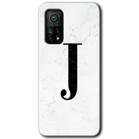Gramaphone Mi 10T Hd Desen Baskılı Arka Kapak Beyaz Mermer Desenli J Harfi Kılıf