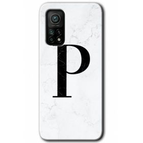 Gramaphone Mi 10T Hd Desen Baskılı Arka Kapak Beyaz Mermer Desenli P Harfi Kılıf
