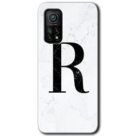 Gramaphone Mi 10T Hd Desen Baskılı Arka Kapak Beyaz Mermer Desenli R Harfi Kılıf