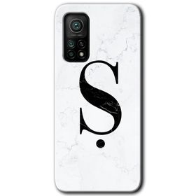 Gramaphone Mi 10T Hd Desen Baskılı Arka Kapak Beyaz Mermer Desenli S Harfi Kılıf