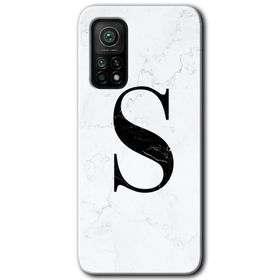 Gramaphone Mi 10T Hd Desen Baskılı Arka Kapak Beyaz Mermer Desenli S Harfi Kılıf