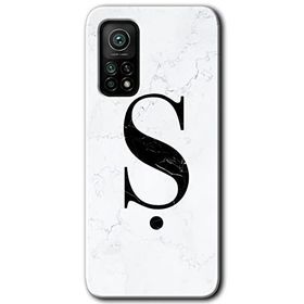Gramaphone Mi 10T Hd Desen Baskılı Arka Kapak Beyaz Mermer Desenli S Harfi Kılıf