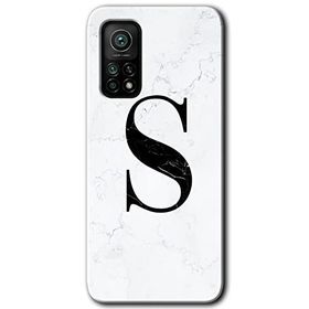Gramaphone Mi 10T Hd Desen Baskılı Arka Kapak Beyaz Mermer Desenli S Harfi Kılıf