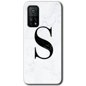 Gramaphone Mi 10T Hd Desen Baskılı Arka Kapak Beyaz Mermer Desenli S Harfi Kılıf