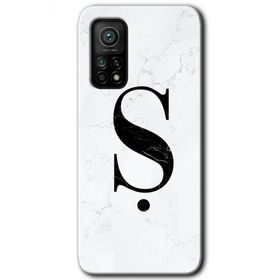 Gramaphone Mi 10T Hd Desen Baskılı Arka Kapak Beyaz Mermer Desenli S Harfi Kılıf