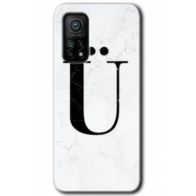 Gramaphone Mi 10T Hd Desen Baskılı Arka Kapak Beyaz Mermer Desenli Ü Harfi Kılıf