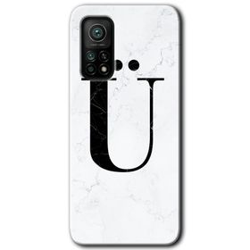 Gramaphone Mi 10T Hd Desen Baskılı Arka Kapak Beyaz Mermer Desenli Ü Harfi Kılıf