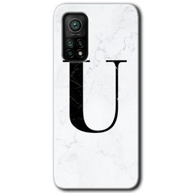 Gramaphone Mi 10T Hd Desen Baskılı Arka Kapak Beyaz Mermer Desenli Ü Harfi Kılıf