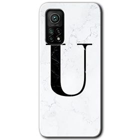 Gramaphone Mi 10T Hd Desen Baskılı Arka Kapak Beyaz Mermer Desenli Ü Harfi Kılıf