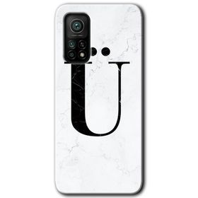 Gramaphone Mi 10T Hd Desen Baskılı Arka Kapak Beyaz Mermer Desenli Ü Harfi Kılıf