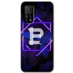 Gramaphone Mi 10T Hd Desen Baskılı Arka Kapak Dark Neon Yaprak B Harfi Kılıf