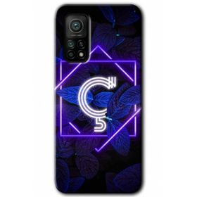Gramaphone Mi 10T Hd Desen Baskılı Arka Kapak Dark Neon Yaprak Ç Harfi Kılıf