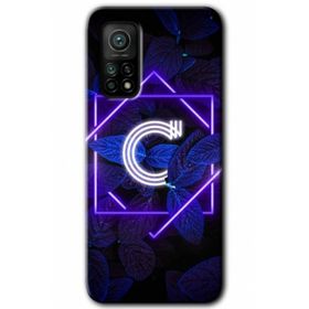 Gramaphone Mi 10T Hd Desen Baskılı Arka Kapak Dark Neon Yaprak Ç Harfi Kılıf