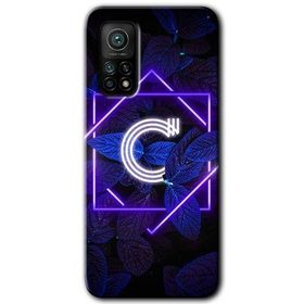 Gramaphone Mi 10T Hd Desen Baskılı Arka Kapak Dark Neon Yaprak Ç Harfi Kılıf