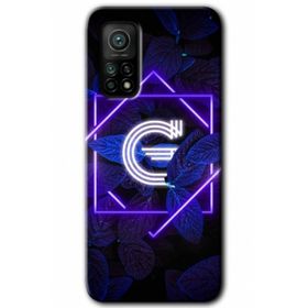 Gramaphone Mi 10T Hd Desen Baskılı Arka Kapak Dark Neon Yaprak G Harfi Kılıf