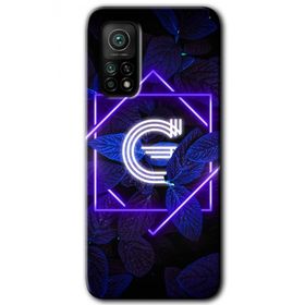 Gramaphone Mi 10T Hd Desen Baskılı Arka Kapak Dark Neon Yaprak G Harfi Kılıf