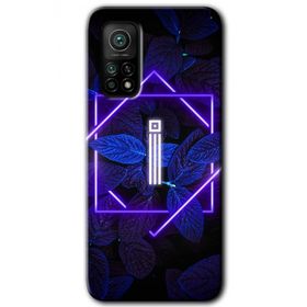 Gramaphone Mi 10T Hd Desen Baskılı Arka Kapak Dark Neon Yaprak İ Harfi Kılıf