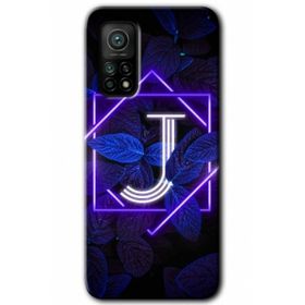 Gramaphone Mi 10T Hd Desen Baskılı Arka Kapak Dark Neon Yaprak J Harfi Kılıf