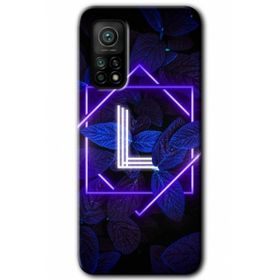 Gramaphone Mi 10T Hd Desen Baskılı Arka Kapak Dark Neon Yaprak L Harfi Kılıf