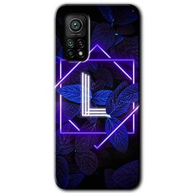 Gramaphone Mi 10T Hd Desen Baskılı Arka Kapak Dark Neon Yaprak L Harfi Kılıf