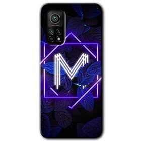 Gramaphone Mi 10T Hd Desen Baskılı Arka Kapak Dark Neon Yaprak M Harfi Kılıf