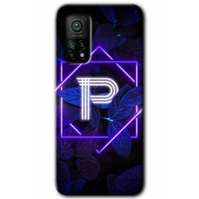 Gramaphone Mi 10T Hd Desen Baskılı Arka Kapak Dark Neon Yaprak P Harfi Kılıf