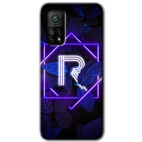 Gramaphone Mi 10T Hd Desen Baskılı Arka Kapak Dark Neon Yaprak R Harfi Kılıf
