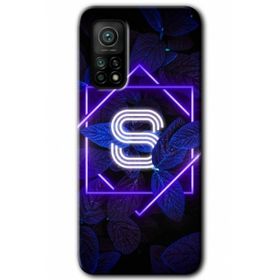 Gramaphone Mi 10T Hd Desen Baskılı Arka Kapak Dark Neon Yaprak S Harfi Kılıf
