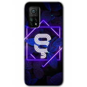 Gramaphone Mi 10T Hd Desen Baskılı Arka Kapak Dark Neon Yaprak S Harfi Kılıf