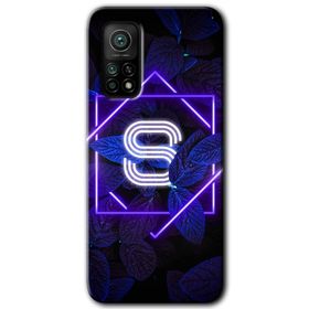 Gramaphone Mi 10T Hd Desen Baskılı Arka Kapak Dark Neon Yaprak S Harfi Kılıf