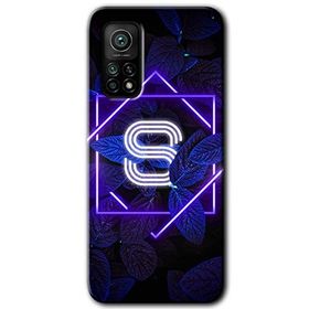Gramaphone Mi 10T Hd Desen Baskılı Arka Kapak Dark Neon Yaprak S Harfi Kılıf