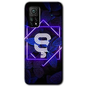 Gramaphone Mi 10T Hd Desen Baskılı Arka Kapak Dark Neon Yaprak S Harfi Kılıf