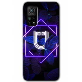 Gramaphone Mi 10T Hd Desen Baskılı Arka Kapak Dark Neon Yaprak Ü Harfi Kılıf