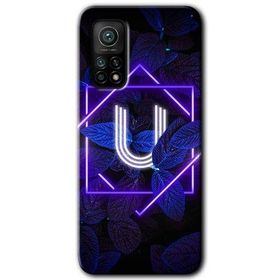 Gramaphone Mi 10T Hd Desen Baskılı Arka Kapak Dark Neon Yaprak Ü Harfi Kılıf