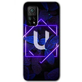 Gramaphone Mi 10T Hd Desen Baskılı Arka Kapak Dark Neon Yaprak Ü Harfi Kılıf