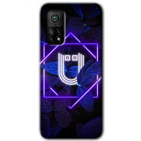 Gramaphone Mi 10T Hd Desen Baskılı Arka Kapak Dark Neon Yaprak Ü Harfi Kılıf