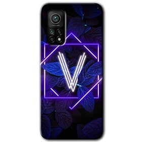 Gramaphone Mi 10T Hd Desen Baskılı Arka Kapak Dark Neon Yaprak V Harfi Kılıf