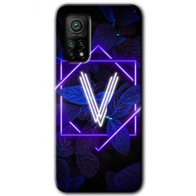 Gramaphone Mi 10T Hd Desen Baskılı Arka Kapak Dark Neon Yaprak V Harfi Kılıf